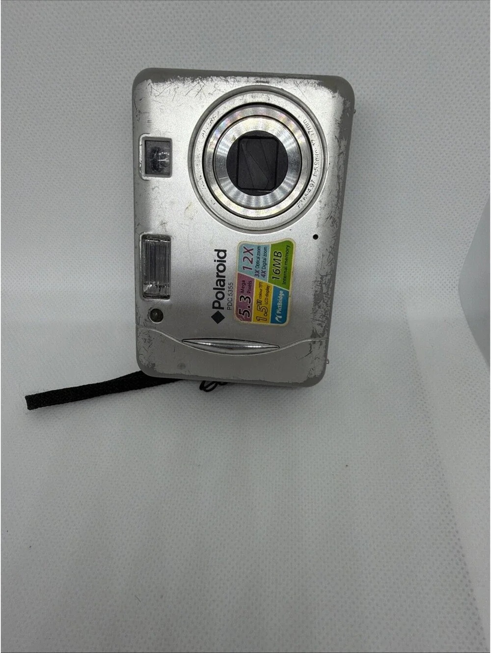 Polaroid PDC 5355 5.3MP Compact Digital Camera SILVER, 3365 Y2K - TESTED WORKING
